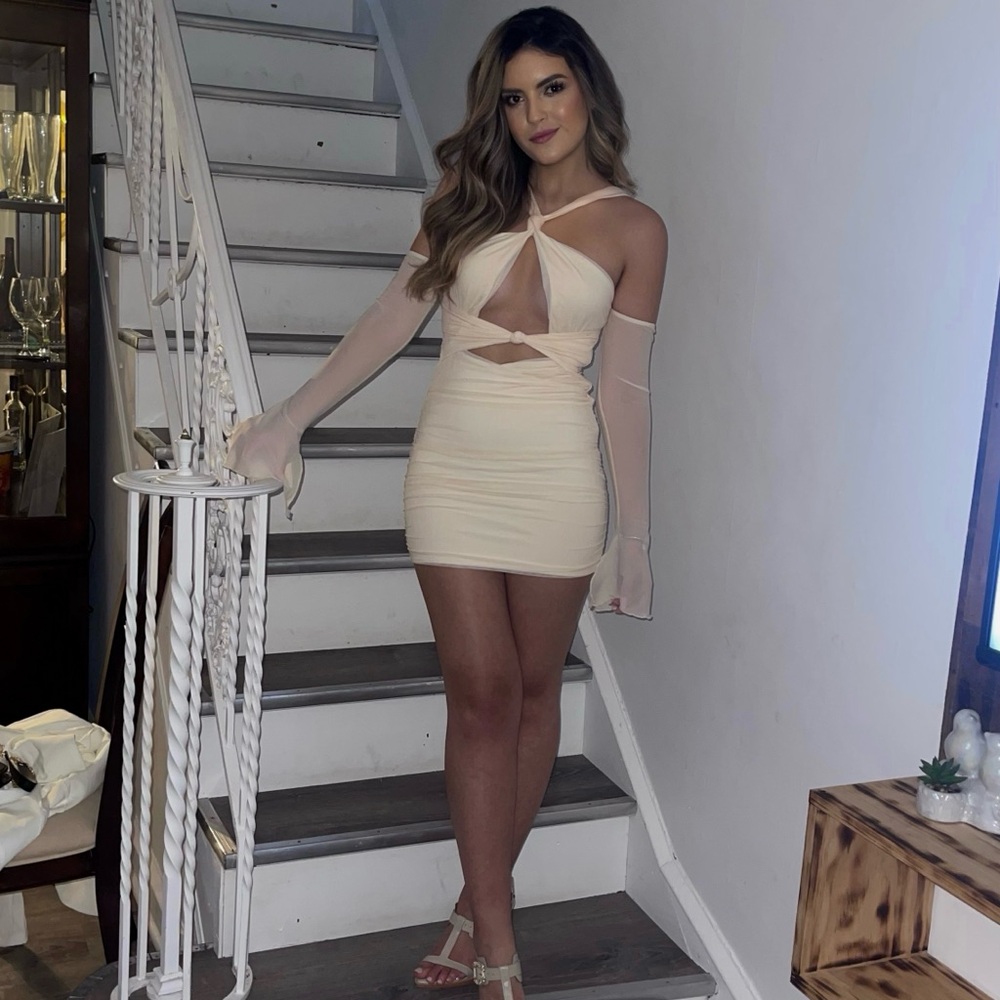 Oh Polly Cream Mini Dress